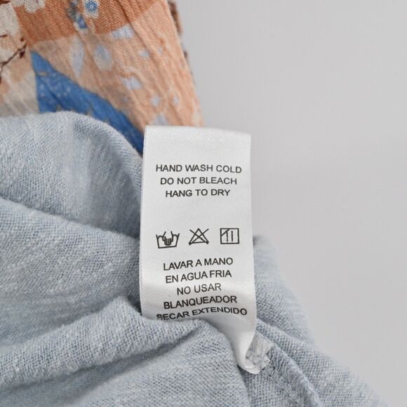 DOE AND‎ RAE Cardigan Womens Sz L Blue Floral Patchwork Dolman Sleeve Open Front - Picture 10 of 13